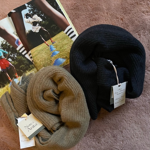 Lot of 2 NWT NOTE DI ANITA Brown WOOL/CASHMERE COMFORT...